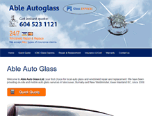 Tablet Screenshot of ableautoglass.ca